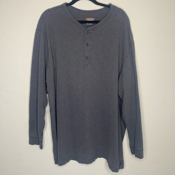 Foundry Gray Heavy Jersey 3XLT Henley Shirt - Picture 1 of 6